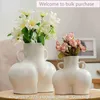 Human Body Butt Ceramic Vase Nordic Ins Wind Home Decoration Crafts Ornaments Simulation Body Art Dried Flower Vase Whole 2104297Z