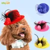 Vêtements de chien multicolore chapeaux pour animaux de compagnie dames casquette haut pour petits chiens moyens chapeaux habiller chat cosplay accessoires 25220w