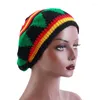 Berets Beret Chapéu de Malha para Homens Mulheres Jamaican Rasta Knit Beanie Chapéu 2024 Inverno Multi-Cor Folhas Hip Hop Fashion Haircover