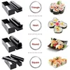 Sushi Maker Kit da 12 pezzi Set di utensili in plastica Utensili da cucinaSet di sushiStampo per sushiStampo per rotoli di torta di palline di riso 240304