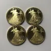 4 pezzi non magnetici dom eagle 2011 2012 distintivo placcato oro 32,6 mm statua americana goccia monete accettabili246B