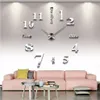 3D Big Acrylic Mirror Wall Clock Kort DIY Quartz Watch Still Life Clocks Living Room Home Decor Mirror Stickers Wall Decor1311h