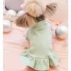 Mignon chien fête robe de mariée chat animal de compagnie jupe pull pour petites filles été coton Base chemise vêtements Costume LJ200923256y