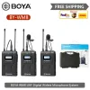 Mikrofonlar Boya Bywm8 tarafından WM8 Pro K1 K2 K3 K4 K7 UHF PC DSLR video kamera için iPhone için Çift Kablosuz Mikrofon Sistemi Mikrofonu