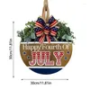 Dekorative Blumen, patriotischer Türhänger, Willkommensschild für den Unabhängigkeitstag, Schleife, künstlicher Kranz, Rot, Weiß und Blau