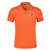 Herenpolo's 2024 Hinano Tahiti Bierlogo Print Zomer Heren Katoen Ademend Korte mouw Casual Hoge kwaliteit Mode Effen Kleur Poloshirt