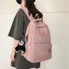 2024 School Bags 2024 mode Nylon sac à dos femme couleur unie grand cartable de haute qualité femmes livre sac adolescente belle ordinateur portable