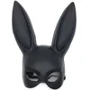 Masques de créateurs Boule de maquillage Masque de lapin noir Femme Demi-visage Adulte Halloween Accessoires Rassemblement Cosplay Performance Fournitures