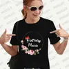 女性のTシャツフランスの女性バチェロレットヘンパーティーEVJFフューチャーブライドトップスチームブライドTシャツフラワークラウンTEE
