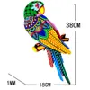 Metalowa ptakowa sztuka ścienna rzeźba na zewnątrz wisząca ozdoba duża wisiorek hummingbird do ogrodu wiszącego ściany dekoracja 240229