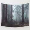 wood mist forest wall hanging cloth decorative scenery tapestry polyester nordic decor trendy printed tenture291U