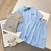 Été décontracté garçons coton pari ample T-shirt hauts pantalons courts ensemble école enfants survêtement enfants 2 pièces tenue costume 2-12 ans 240308