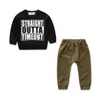 Baby Kids Toddler Boy Letter Printed Long Sleeve Tops And Fashion Army Green Pants Autumn Clothes Set 04Y9054035