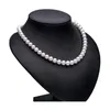 Biały w pobliżu okrągłego naszyjnika perłowego 8-9 mm naturalny biżuteria dla słodkowodnej perłowej dla kobiet klasyczny prezent zaręczynowy240312