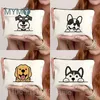 Sacs à cosmétiques en toile imprimés d'animaux de chien mignon, trousse de maquillage, étuis de luxe Kawaii pour organisateur de voyage, pochette de rangement pliable pour femmes