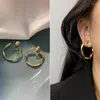 Boucles d'oreilles à dos 2 paires/lot, bobine de moustique en métal de haute qualité, Clip d'oreille, anneau rond, tempérament féminin, Piercing