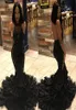 Robes de bal de couleur noire 2019 filles noires sud-africaines licou cou appliques vacances vêtements de remise des diplômes robes de soirée plus Siz2908327