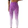 Pantalones activos Fitness impreso Digital con estampado de leopardo Yoga sin costuras cintura alta gradiente deportes para mujeres