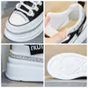 Fujin 7 cm Echt Leer Vrouwen Platform Wedge Herfst Lente Verborgen Hakken Vrouwen Gevulkaniseerd Bling Chunky Sneakers Casual Schoenen 240309