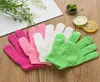 Gants de bain douche cinq doigts exfoliants Spa gants de bain Massage corporel nettoyage épurateur couleurs bonbon serviette de bain 7 couleurs DW48746252697