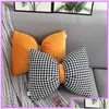 Cushion/Decorative Pillow Fashion Neck Bow Women Mens Designer Car Cushion Casual Living Room Office Bedroom Pillows High Quality Cu Dh0Wg