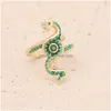 Ringen 2022 Lente Groene Liefde Slang Bloem Set Mode Zirkoon Cross Womens Ring R088 Drop Levering Sieraden Dhu4Q