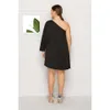 Sexy Plus Size Womens Slant Dress Shoulder Loose Solid Color