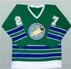 Vintage Herren 1970er CALIFORNIA GOLDEN SEALS 27 GILLES MELOCHE 7 REGGIE LEACH Jersey genäht Weiß Blau Grün Gelb Alternativ S-5XL individuell Beliebiger Name