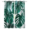 Cortinas con hojas de palma, cortinas de plantas tropicales verdes para habitación, ventana, dormitorio de niños, tratamiento de vida, 227G