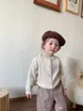 Vestes d'automne pour enfants, manteau tricoté à manches longues, en coton, pour bébés filles, hauts tricotés décontractés, pull solide, veste Cardigan, vêtements pour enfants