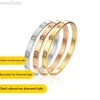 Bangle Luxe Kristal 6/4mm Dikke Armband Hoge Kwaliteit Roestvrij Staal Ovale Armband Sieraden Womens Gift ldd240312
