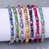 Pulseras de encanto Multicolor Cuentas de piedra natural Pulsera de estiramiento tibetano para hombres Mujeres Tejido hecho a mano Joyería de yoga