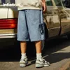 INFLATION Vintage Denim Shorts homme ample droit lavé jean Shorts mâle Plus Szie 240306
