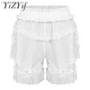 Damesshorts Lolitashorts Vintage Victoriaanse pompoenshorts Gotische pantalons Kostuum Gelaagde ruches met kanten rand Losse korte broek ldd240312