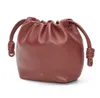 Mini sac porte-bonheur en cuir d'agneau Nappa, pochette Flamenco, fermeture à cordon, sac porte-bonheur, Mini sac à bandoulière pour femmes