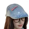 Berets unisex retro casual mężczyzn kapelusz zimowe jeansy dżinsy kobiety zakupy na świeżym powietrzu wizjerze zszyte