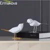 エルマコヴァモダンかわいい樹脂鳥の置物ヨーロッパ装飾品幾何学折り紙動物像ホームオフィス装飾ギフトQ1128288S