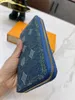 Long zipper WALLET the most stylish way to carry around money cards and coins women Denim Blue purse card holder long business women wallet with box