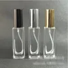 30 ml leere Klarglas-Parfüm-Sprühflasche 1 Unze nachfüllbarer quadratischer Zerstäuber mit schwarzem Gold-Pumpverschluss Thgej Mbqgs