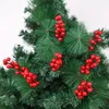 Decorações de Natal 20pcs Simulação Berry 12 Bagas Flor Artificial Fruta Cereja Plantas Decoração de Festa em Casa Presente DIY