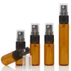 3 5 10 15 20 ML Refillable Amber Glass Spray Bottle Atomizer Perfume Bottle Vial Fine Mist Empty Cosmetic Sample Gift Container Rqcum Oabrg