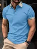 Men's Polos Summer Solid Printed Collar POLO Shirt Short Sleeve Clothing Casual College Style ldd240312