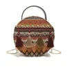 Sacs de plage Super chaud petit sac rond mode d'été pour femmes polyvalent Style ethnique Sucao tissage bandoulière