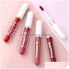 Lip Gloss Moda Matte Conjuntos Natural Hidratar À Prova D 'Água Duradoura Veet Sexy Vermelho Líquido Batom Beleza Cosmética Lipgloss Drop Deliv Dhfbq