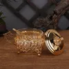 Butelki do przechowywania złota słoik z pokrywką kreatywne szklane pudełko przyprawowe puste metalowe rzemieślnicze rzemiosło słone cukier