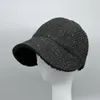 Bonés de bola moda feminina chapéu quente chapéus de inverno elegante lã forrada gorro com borda grossa para mulheres