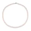 Biały w pobliżu okrągłego naszyjnika perłowego 8-9 mm naturalny biżuteria dla słodkowodnej perłowej dla kobiet klasyczny prezent zaręczynowy240312