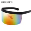 OEC CPO mode lunettes de soleil femmes hommes marque Design lunettes de soleil grand cadre bouclier visière hommes coupe-vent GlassesL148311U