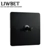 Black Color 1 Gang 2 Way Wall Switch och AC220250V Rostfritt stålpanelens ljusströmbrytare med svart färg TOGGLE T2006052252