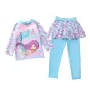 Badebekleidung Mädchen Badebekleidung Langschläfte Hautaushüttenschutzhose Zwei Stücke Set Kinder Badeanzug für Mädchen Sommer Beach Badeanzug Kinder